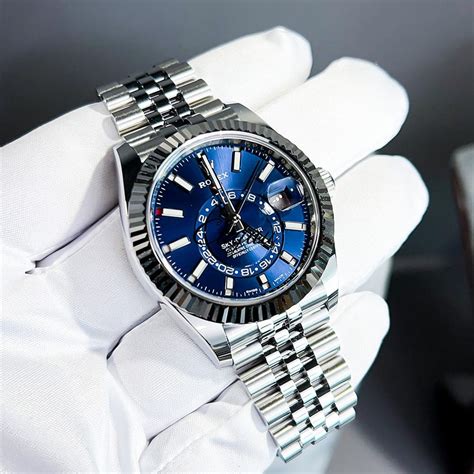 rolex sky dweller replica blue|rolex sky dweller price uk.